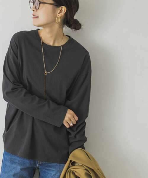 URBAN RESEARCH（アーバンリサーチ）の「クルーネックロンTシャツ（Tシャツ/カットソー・レディース・オフホワイト/チャコールグレー・FREE）」の7枚目の写真