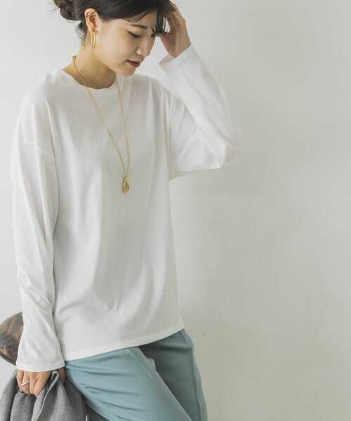 URBAN RESEARCH（アーバンリサーチ）の「クルーネックロンTシャツ（Tシャツ/カットソー・レディース・オフホワイト/チャコールグレー・FREE）」の5枚目の写真