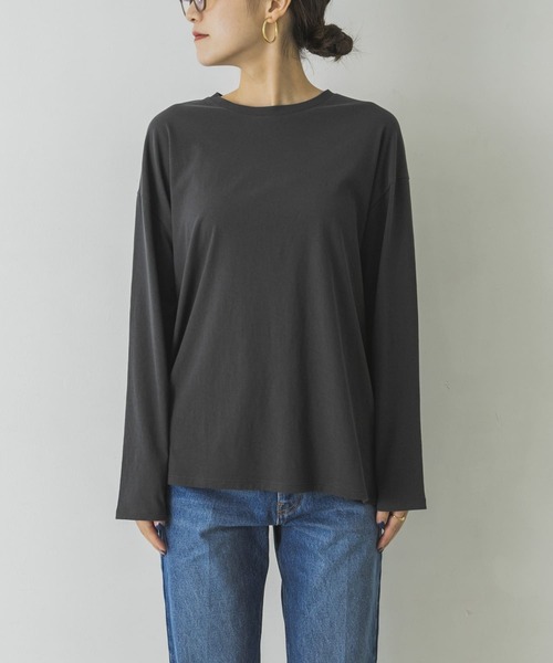 URBAN RESEARCH（アーバンリサーチ）の「クルーネックロンTシャツ（Tシャツ/カットソー・レディース・オフホワイト/チャコールグレー・FREE）」の15枚目の写真