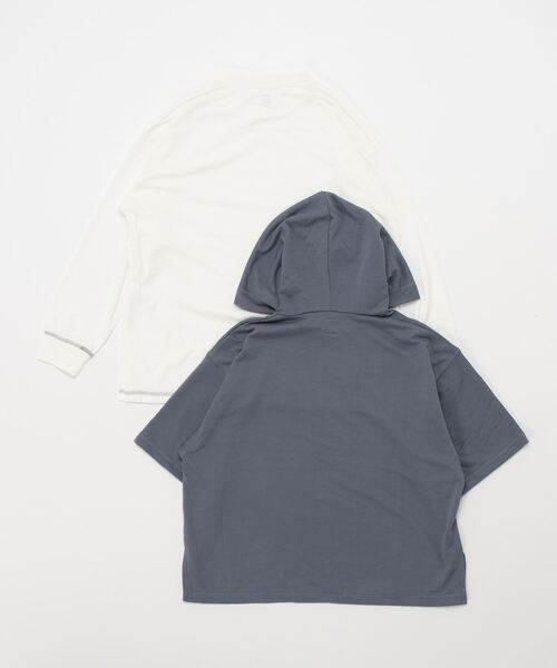 GLOBAL WORK（グローバルワーク）の「【AND YUA ANY】レイヤードパーカー＊ロンT（シャツ/ブラウス・キッズ・ブラック/ベージュ/ブルー・150cm/160cm）」の7枚目の写真