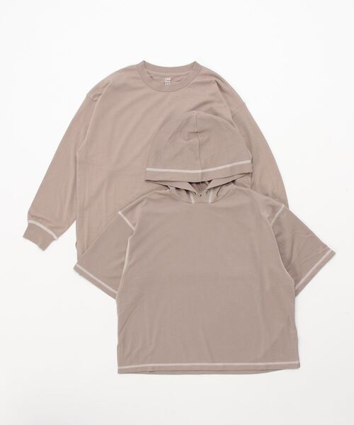 GLOBAL WORK（グローバルワーク）の「【AND YUA ANY】レイヤードパーカー＊ロンT（シャツ/ブラウス・キッズ・ブラック/ベージュ/ブルー・150cm/160cm）」の22枚目の写真