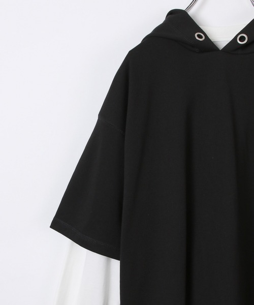 GLOBAL WORK（グローバルワーク）の「【AND YUA ANY】レイヤードパーカー＊ロンT（シャツ/ブラウス・キッズ・ブラック/ベージュ/ブルー・150cm/160cm）」の13枚目の写真