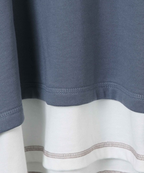 GLOBAL WORK（グローバルワーク）の「【AND YUA ANY】レイヤードパーカー＊ロンT（シャツ/ブラウス・キッズ・ブラック/ベージュ/ブルー・150cm/160cm）」の18枚目の写真