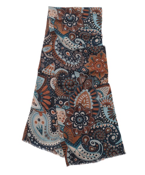 MEN'S BIGI（メンズビギ）の「【altea/アルテア】ボタニカル柄ウールストール made in italy（ストール/ショール・メンズ・ブルー・FREE）」の2枚目の写真