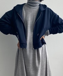 leswel | カットジョーゼット ショートパーカー(パーカー)