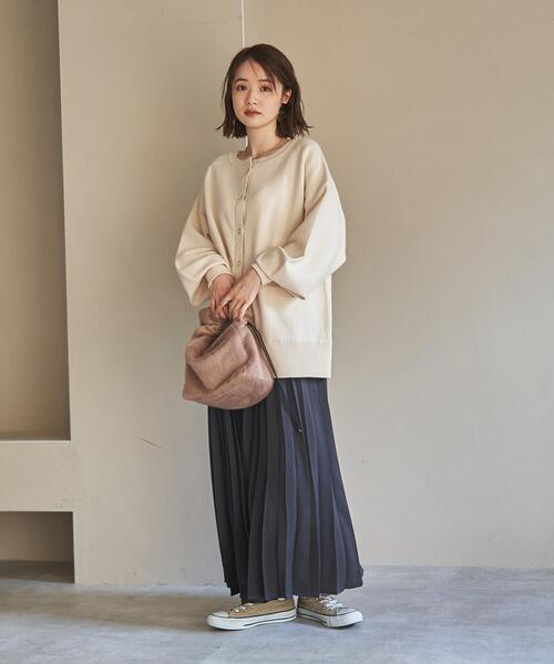 coen（コーエン）の「スウェットライクニットカーディガン（カーディガン/ボレロ・レディース・ブラック/ライトグレー/ライム/ナチュラル・L/M）」の6枚目の写真