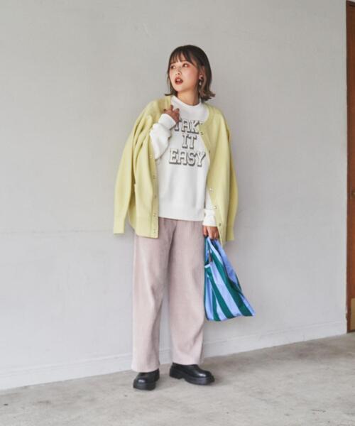 coen（コーエン）の「スウェットライクニットカーディガン（カーディガン/ボレロ・レディース・ブラック/ライトグレー/ライム/ナチュラル・L/M）」の8枚目の写真