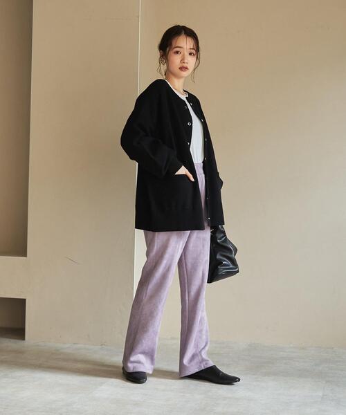 coen（コーエン）の「スウェットライクニットカーディガン（カーディガン/ボレロ・レディース・ブラック/ライトグレー/ライム/ナチュラル・L/M）」の12枚目の写真