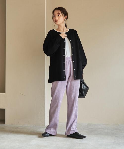 coen（コーエン）の「スウェットライクニットカーディガン（カーディガン/ボレロ・レディース・ブラック/ライトグレー/ライム/ナチュラル・L/M）」の16枚目の写真