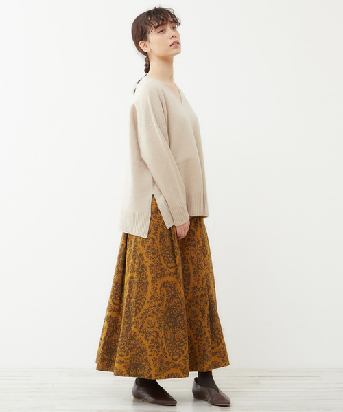 Lourmarin（ルールマラン）の「【ふんわり暖かいカシミヤ混ホールガーメントVネックプルオーバー】（ニット/セーター・レディース・ベージュ/ブラウン/ピンク・FREE）」の9枚目の写真