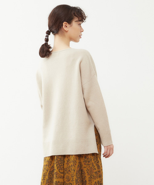 Lourmarin（ルールマラン）の「【ふんわり暖かいカシミヤ混ホールガーメントVネックプルオーバー】（ニット/セーター・レディース・ベージュ/ブラウン/ピンク・FREE）」の14枚目の写真