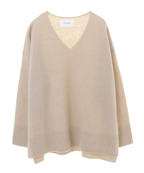 Lourmarin（ルールマラン）の「【ふんわり暖かいカシミヤ混ホールガーメントVネックプルオーバー】（ニット/セーター・レディース・ベージュ/ブラウン/ピンク・FREE）」の12枚目の写真