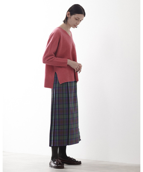 Lourmarin（ルールマラン）の「【ふんわり暖かいカシミヤ混ホールガーメントVネックプルオーバー】（ニット/セーター・レディース・ベージュ/ブラウン/ピンク・FREE）」の7枚目の写真