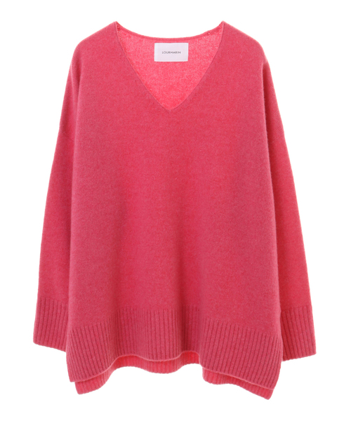 Lourmarin（ルールマラン）の「【ふんわり暖かいカシミヤ混ホールガーメントVネックプルオーバー】（ニット/セーター・レディース・ベージュ/ブラウン/ピンク・FREE）」の16枚目の写真