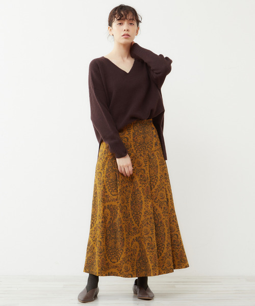 Lourmarin（ルールマラン）の「【ふんわり暖かいカシミヤ混ホールガーメントVネックプルオーバー】（ニット/セーター・レディース・ベージュ/ブラウン/ピンク・FREE）」の13枚目の写真