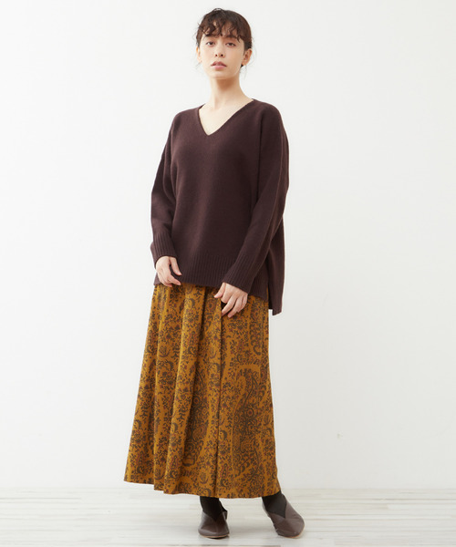 Lourmarin（ルールマラン）の「【ふんわり暖かいカシミヤ混ホールガーメントVネックプルオーバー】（ニット/セーター・レディース・ベージュ/ブラウン/ピンク・FREE）」の17枚目の写真