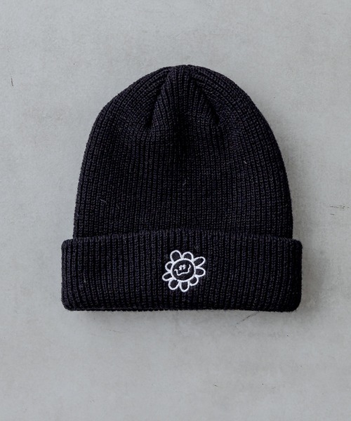 RASVOA（ラスボア）の「デイジー？ニット帽（ニットキャップ/ビーニー・レディース・ブラック/オフホワイト・FREE）」の6枚目の写真