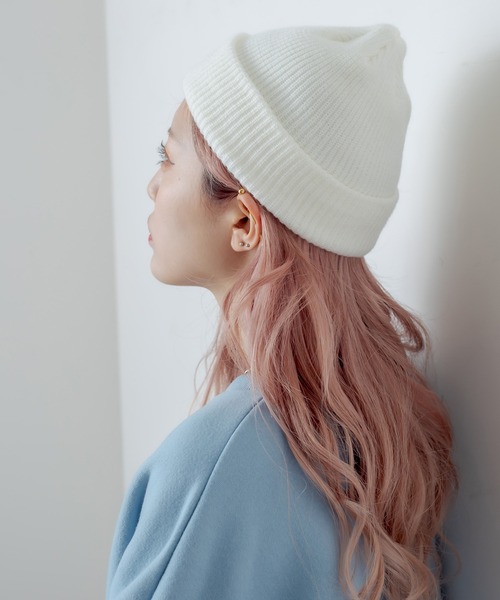 RASVOA（ラスボア）の「デイジー？ニット帽（ニットキャップ/ビーニー・レディース・ブラック/オフホワイト・FREE）」の14枚目の写真