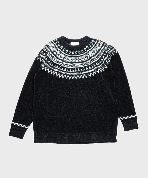 NIDO（ニド）の「求心柄モールプルオーバー（ニット/セーター・メンズ・ブラック/ベージュ/グレイッシュベージュ・M/L）」の11枚目の写真