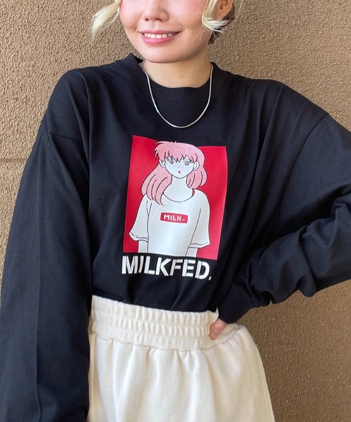 MILKFED.(ミルクフェド)の「MILKFED.×TAIHEI NAMIKAWA BIG L/S TEE(Tシャツ/カットソー・レディース・ホワイト/ブラック・ONE SIZE)」の2枚目の写真