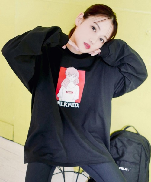 MILKFED.(ミルクフェド)の「MILKFED.×TAIHEI NAMIKAWA BIG L/S TEE(Tシャツ/カットソー・レディース・ホワイト/ブラック・ONE SIZE)」の4枚目の写真