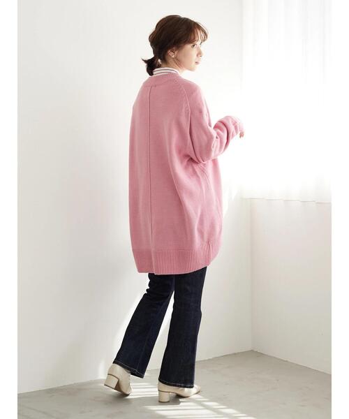 Green　Parks（グリーンパークス）の「度詰めニットチュニック＊（ニット/セーター・レディース・ブルー/ライトベージュ/ピンク/ブラウン・FREE）」の11枚目の写真