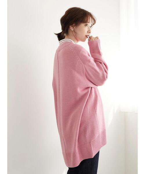 Green　Parks（グリーンパークス）の「度詰めニットチュニック＊（ニット/セーター・レディース・ブルー/ライトベージュ/ピンク/ブラウン・FREE）」の12枚目の写真