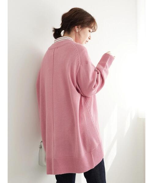 Green　Parks（グリーンパークス）の「度詰めニットチュニック＊（ニット/セーター・レディース・ブルー/ライトベージュ/ピンク/ブラウン・FREE）」の13枚目の写真