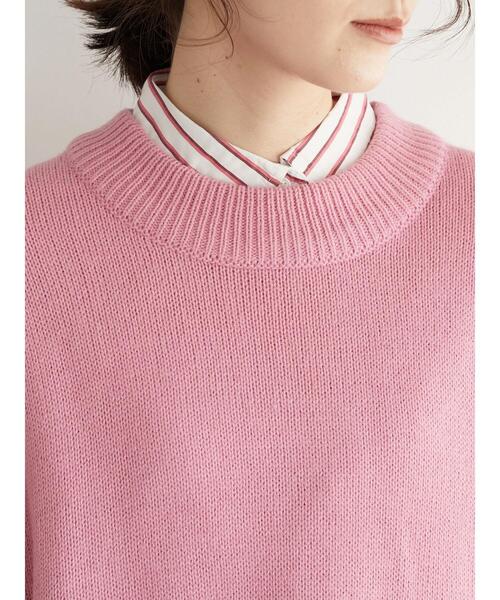 Green　Parks（グリーンパークス）の「度詰めニットチュニック＊（ニット/セーター・レディース・ブルー/ライトベージュ/ピンク/ブラウン・FREE）」の14枚目の写真