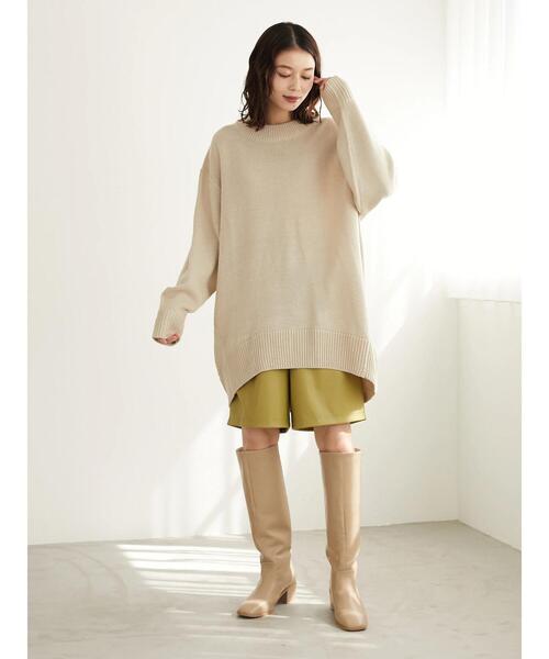 Green　Parks（グリーンパークス）の「度詰めニットチュニック＊（ニット/セーター・レディース・ブルー/ライトベージュ/ピンク/ブラウン・FREE）」の17枚目の写真