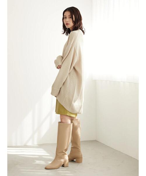 Green　Parks（グリーンパークス）の「度詰めニットチュニック＊（ニット/セーター・レディース・ブルー/ライトベージュ/ピンク/ブラウン・FREE）」の18枚目の写真