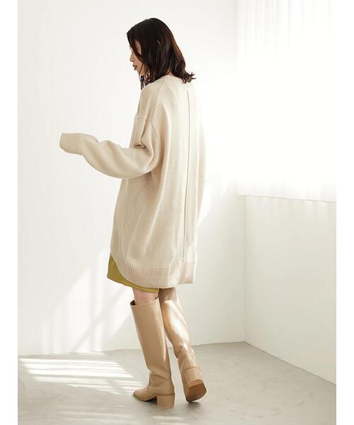 Green　Parks（グリーンパークス）の「度詰めニットチュニック＊（ニット/セーター・レディース・ブルー/ライトベージュ/ピンク/ブラウン・FREE）」の19枚目の写真