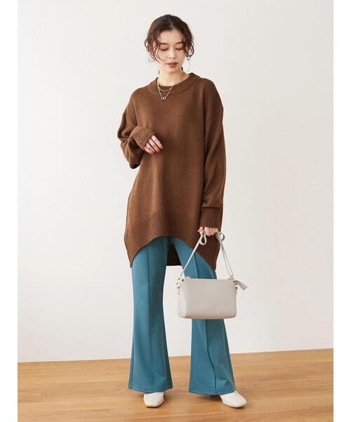 Green　Parks（グリーンパークス）の「度詰めニットチュニック＊（ニット/セーター・レディース・ブルー/ライトベージュ/ピンク/ブラウン・FREE）」の22枚目の写真