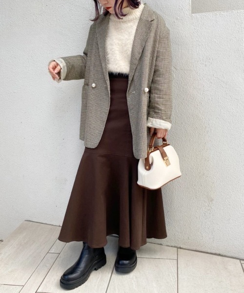 one after another NICE CLAUP(ワンアフターアナザーナイスクラップ)の「Sサイズあり ハイウエストレディマーメイドスカート(スカート・レディース・ブラウン/ブラック/アイボリー/ブルー・S/M)」の16枚目の写真