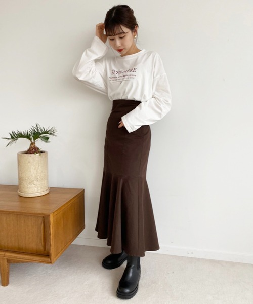 one after another NICE CLAUP(ワンアフターアナザーナイスクラップ)の「Sサイズあり ハイウエストレディマーメイドスカート(スカート・レディース・ブラウン/ブラック/アイボリー/ブルー・S/M)」の5枚目の写真