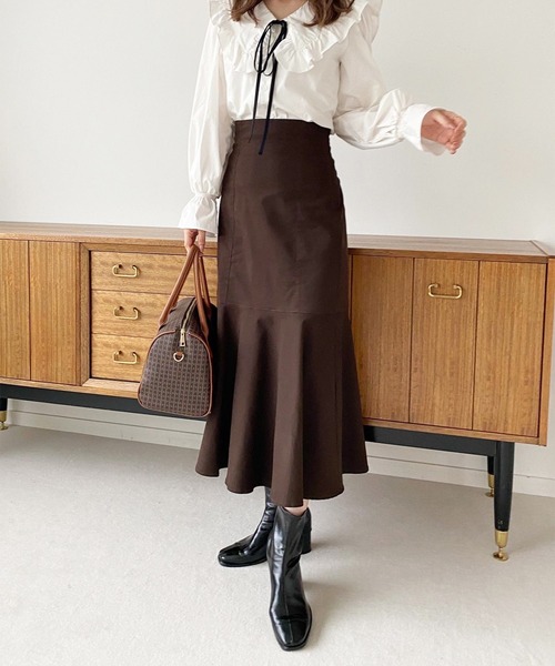 one after another NICE CLAUP(ワンアフターアナザーナイスクラップ)の「Sサイズあり ハイウエストレディマーメイドスカート(スカート・レディース・ブラウン/ブラック/アイボリー/ブルー・S/M)」の9枚目の写真