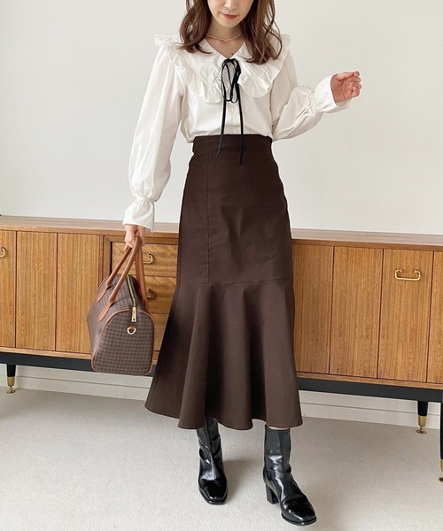 one after another NICE CLAUP(ワンアフターアナザーナイスクラップ)の「Sサイズあり ハイウエストレディマーメイドスカート(スカート・レディース・ブラウン/ブラック/アイボリー/ブルー・S/M)」の11枚目の写真