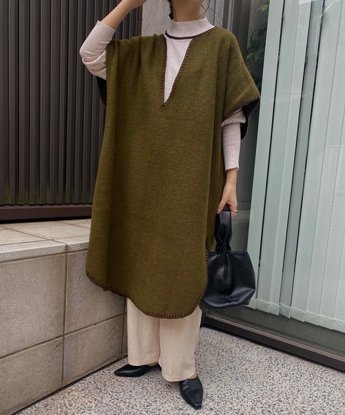 I_am(アイアム)の「stitch knit vest set(ベスト・レディース・ブラウン/カーキ・FREE)」の2枚目の写真