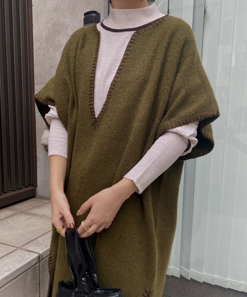 I_am(アイアム)の「stitch knit vest set(ベスト・レディース・ブラウン/カーキ・FREE)」の14枚目の写真