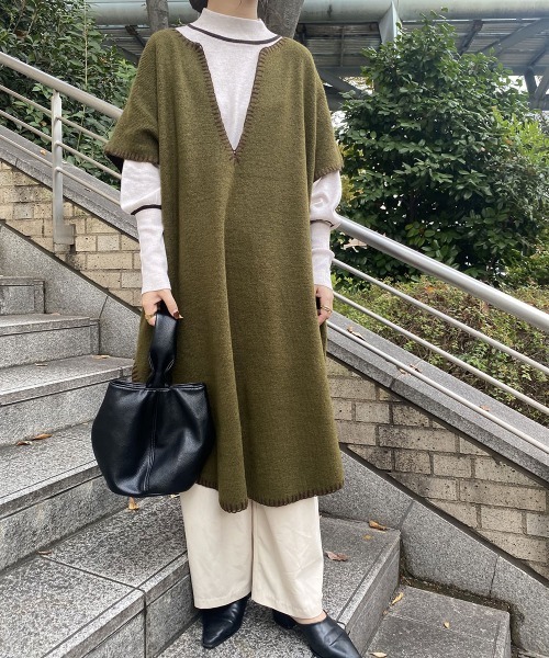 I_am(アイアム)の「stitch knit vest set(ベスト・レディース・ブラウン/カーキ・FREE)」の19枚目の写真