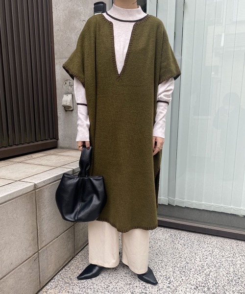 I_am(アイアム)の「stitch knit vest set(ベスト・レディース・ブラウン/カーキ・FREE)」の11枚目の写真
