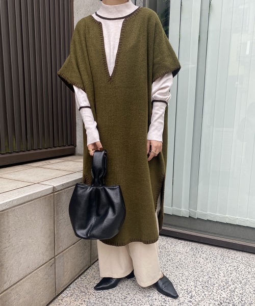 I_am(アイアム)の「stitch knit vest set(ベスト・レディース・ブラウン/カーキ・FREE)」の10枚目の写真