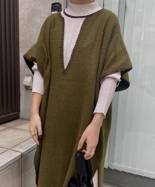 I_am(アイアム)の「stitch knit vest set(ベスト・レディース・ブラウン/カーキ・FREE)」の16枚目の写真