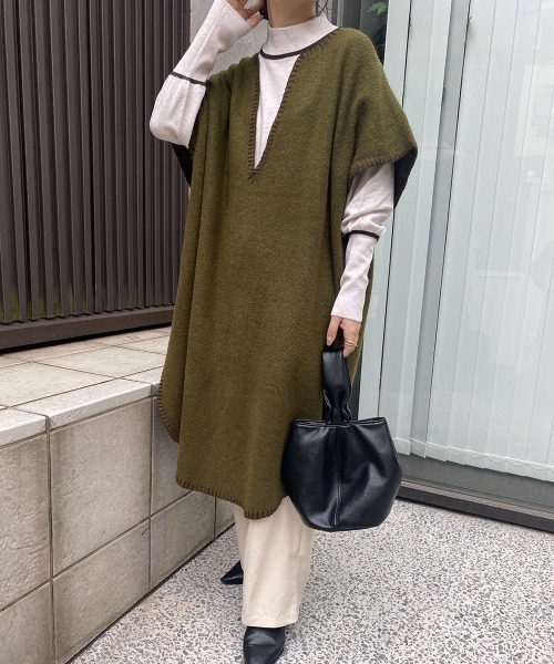 I_am(アイアム)の「stitch knit vest set(ベスト・レディース・ブラウン/カーキ・FREE)」の17枚目の写真