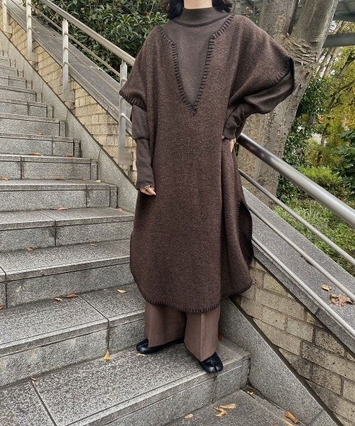 I_am(アイアム)の「stitch knit vest set(ベスト・レディース・ブラウン/カーキ・FREE)」の7枚目の写真