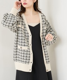 natural couture | 【ZOZO先行・WEB限定カラー有り】ツイードニットVカーディガン(カーディガン/ボレロ)