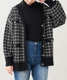 natural couture | 【ZOZO先行・WEB限定カラー有り】ツイードニットVカーディガン(カーディガン/ボレロ)