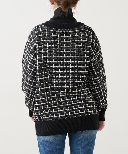 natural couture（ナチュラルクチュール）の「【WEB限定カラー有り】ツイードニットVカーディガン（カーディガン/ボレロ・レディース・アイボリー/ブラック/ブラウン・FREE）」の18枚目の写真