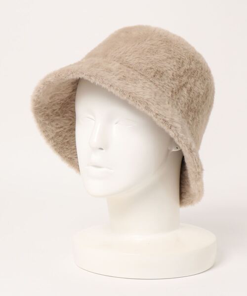 AMERICAN HOLIC（アメリカンホリック）の「シャギーバケットハット（ニットキャップ/ビーニー・レディース・ブラック/グレイッシュベージュ・FREE）」の12枚目の写真