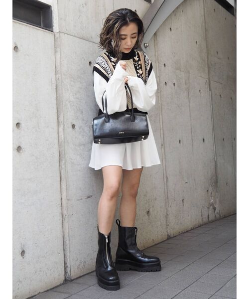 EVRIS ZIPデザインワークブーツ　ジップ　エヴリス　厚底 EVRIS（エヴリス）の「ZIPデザインワークブーツ（ブーツ）」 - WEAR